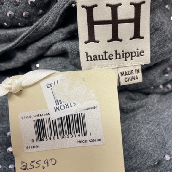 NWT $396 HAUTE HIPPIE Gray Silver Studded Dress - Picture 3 of 9